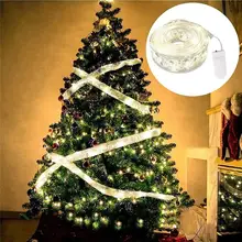 Ruban de sapin de noël à 20 LED, guirlande lumineuse féerique, pour salle de maison, décoration de fête de noël, bricolage, emballage cadeau