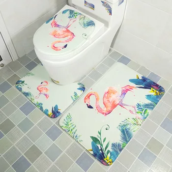 

3 Pieces of Toilet Rug / Set of Animal Pattern Decoration Household Items Non-slip Bathroom Bathroom Mask