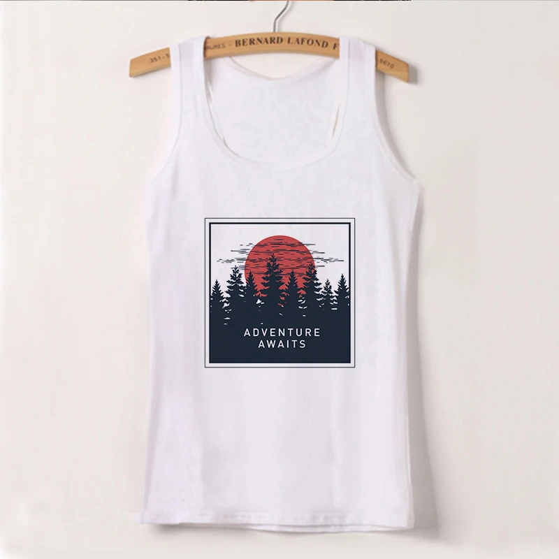 Camisole, женские майки, Vogue Belief Of The Universe, футболка с принтом, Женская Повседневная Свободная майка Harajuku размера плюс, спортивные майки - Цвет: 1329