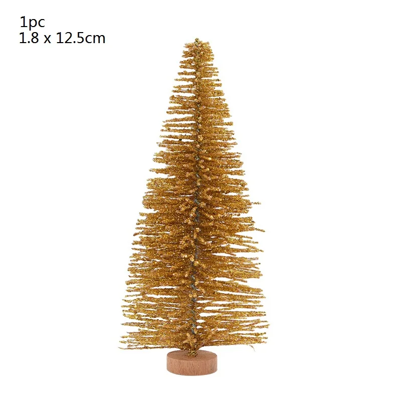 1pc 125mm gold 5-16 см Многожильная Мини Рождественская елка искусственная сосна елки DIY рождественские фото реквизит на год Рождественская вечеринка украшение стола - Цвет: 1pc 125mm gold