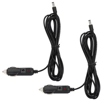 

2Pcs Car Cigarette Lighter Power Plug Cable Universal with Indicator Light 3 Meters DC Power Cables