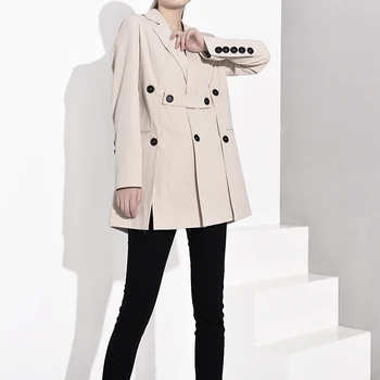 

[LANMREM] 2020 Spring New Products Fashion Solid Color Long Lapels Button Temperament Suit Jacket Female JQ29000S