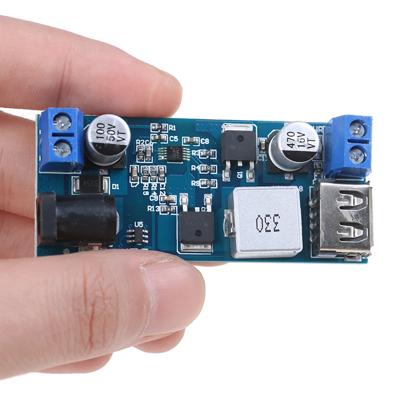 1PCS Adjustable DC-DC 24V 12V to 5V 5A Step Down Power Supply Buck Converter USB Step-down Charging Module