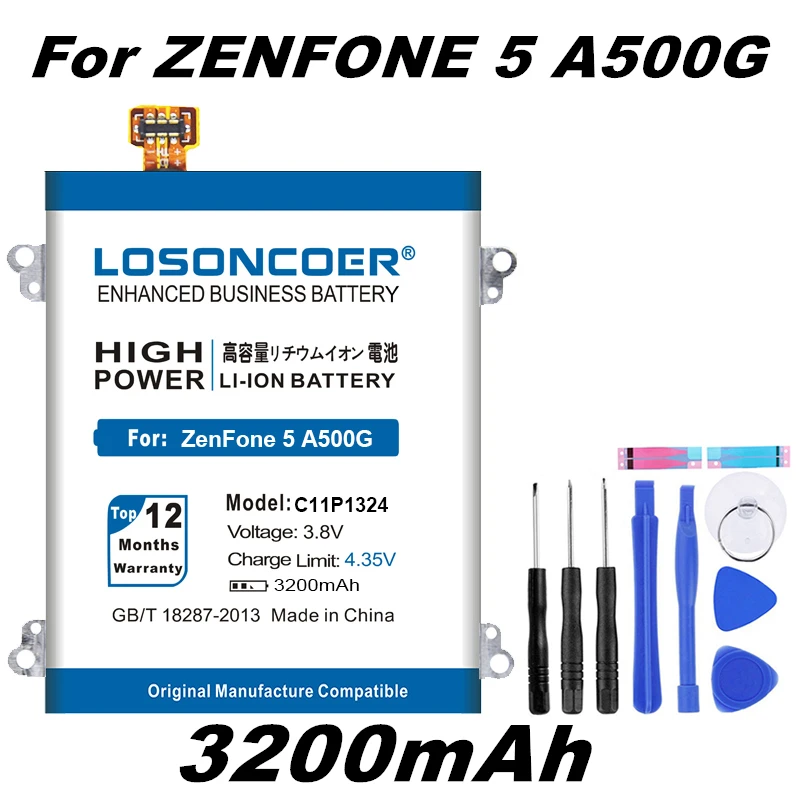 LOSONCOER 3200 мА/ч, C11P1324 Батарея для ASUS ZenFone 5 A500CG Батарея A501CG A500KL A500
