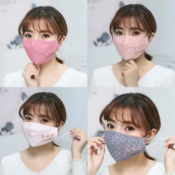 

4PC PM2.5 Anti Haze Mask Anti Dust Mouth Mask Activated Carbon Filter Mouth-muffle Mask Anti-ultraviolet Letter Print Mask Cover