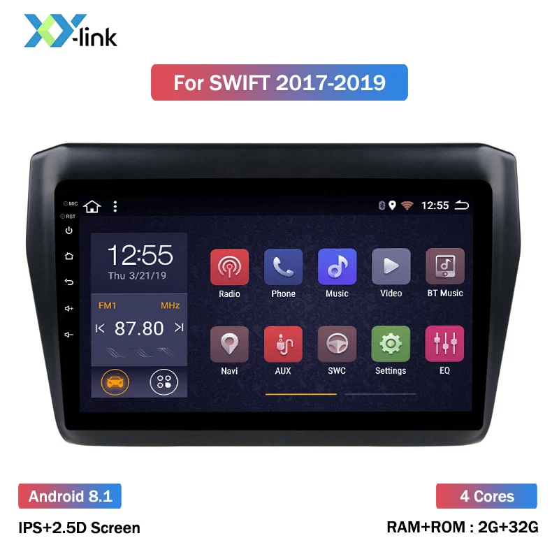 9 дюймов 2.5D ips Восьмиядерный Android 8,1 автомобильный DVD мультимедийный плеер для Suzuki Swift gps-навигация, радио, стерео - Цвет: 4 CORES 2G RAM
