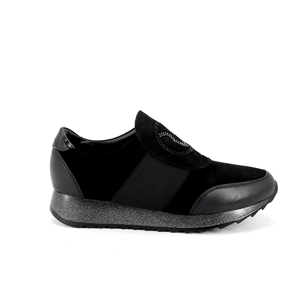 JSI/зимняя женская обувь на плоской подошве; Повседневная обувь из натуральной кожи с острым носком и украшениями; женская обувь на толстой платформе; JC296 - Цвет: black