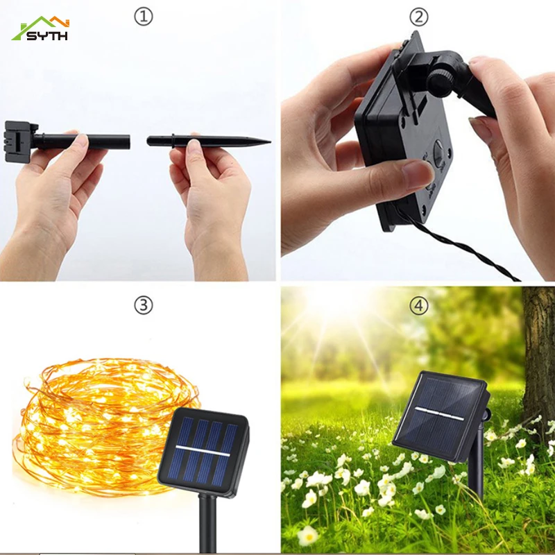 5-10 meters Solar copper wire light led copper wire light solar string light wedding Christmas decoration light outdoor 5-10 meters Solar copper wire light led copper wire light solar string light wedding Christmas decoration light outdoor