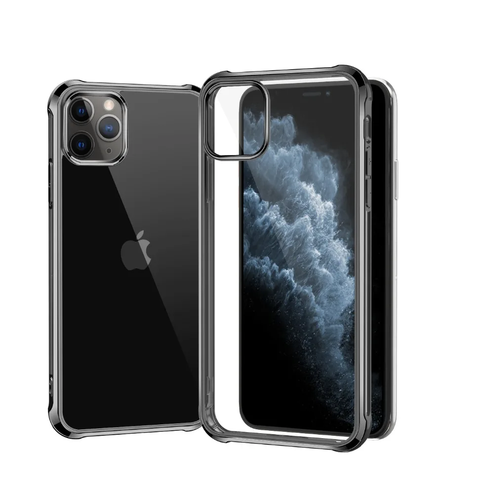 Роскошный прозрачный ТПУ чехол для iPhone 11 Pro Max XS XR 7 8 Plus хромированные Чехлы для телефона с покрытием мягкий гелевый Чехол из ТПУ для iPhone 11 Pro Max