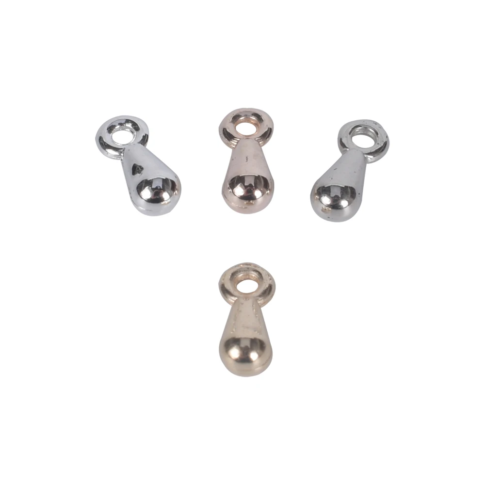 

200Pcs/Lot 3x7.5mm Gold Silver Color CCB Water Drop End Beads Diy Charm Extender Tail Chain Drops Accessories For Jewelry Making