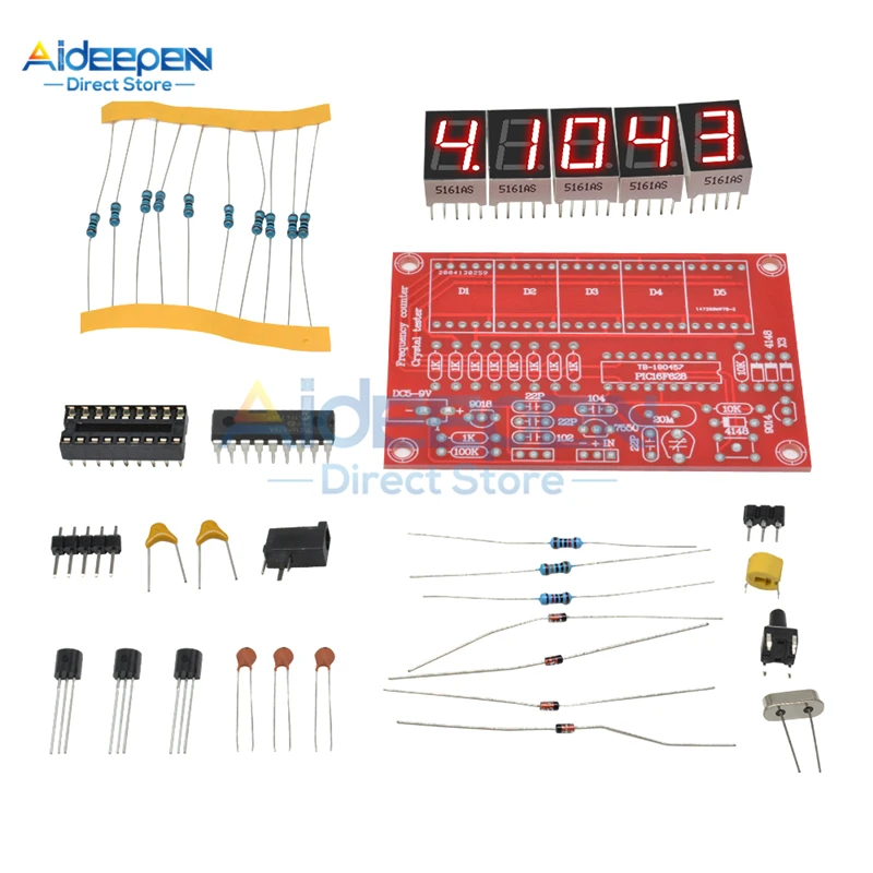 Description Picture 3 of item1Hz-50MHz LED Digital Crystal Oscillator Frequency Counter Tester Meter DIY Kits 5 Digital Resolution Frequency Meters