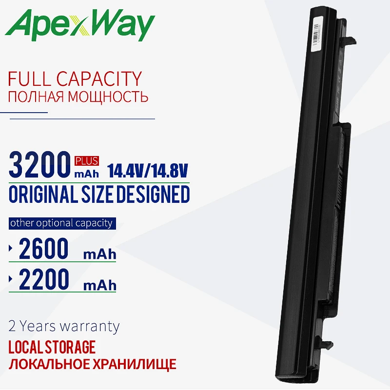 

2600mAh battery for Asus E46 E46C E46CA E46CB E46CM K46C K46CA K46CB K46CM K46V K56C K56CA K56CB K56CM K56V R405C