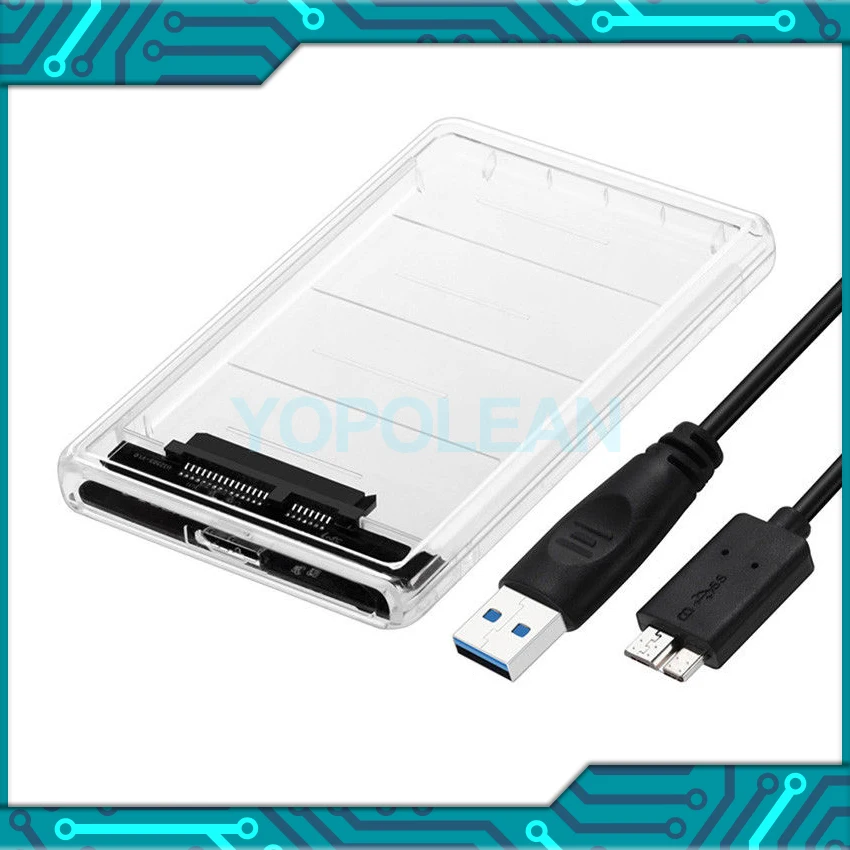 Прозрачный чехол для SSD hdd 5 Гбит/с USB 3 0 на SATA адаптер Внешний 2 дюймовый жесткий