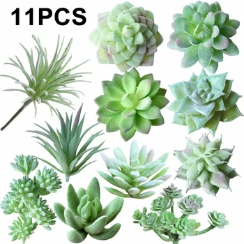 

11xArtificial Succulents Plant Fake Cactus Floral Garden Homes Office Decor