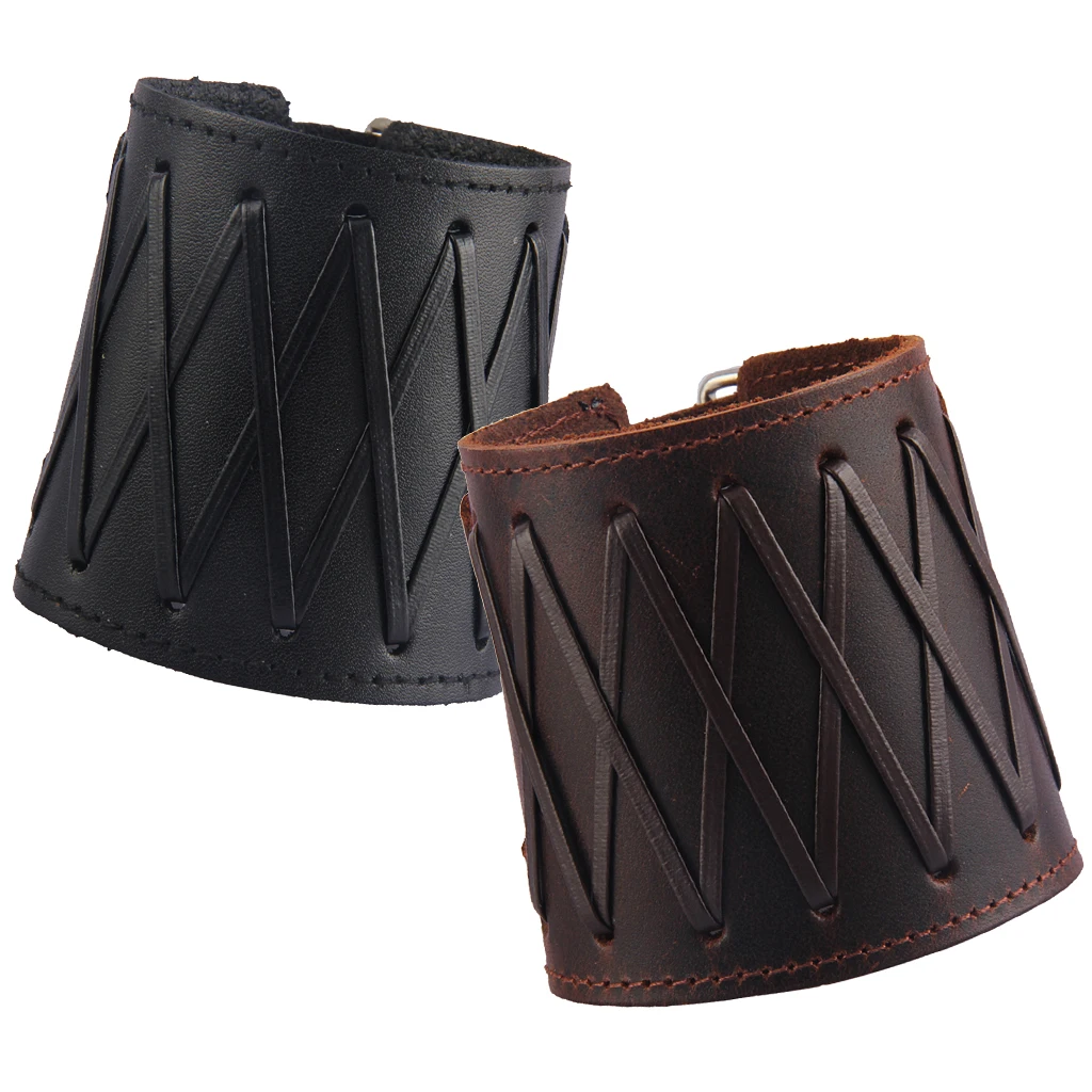 Men Medieval Gauntlet Cuff Arm Wrist Protector Bracer Arm Guards with Adjustable Strap, Two Color Available Men Medieval Gauntlet Cuff Arm Wrist Protector Bracer Arm Guards with Adjustable Strap, Two Color Available
