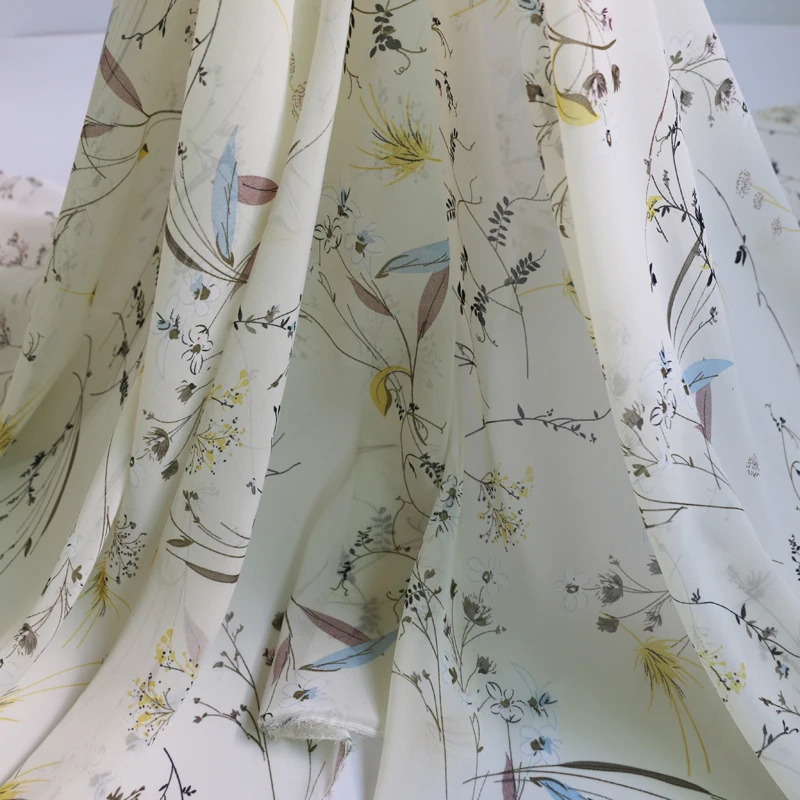 100 см* 148 см полиэстер шифоновая ткань с рисунком платье Материал бежевый