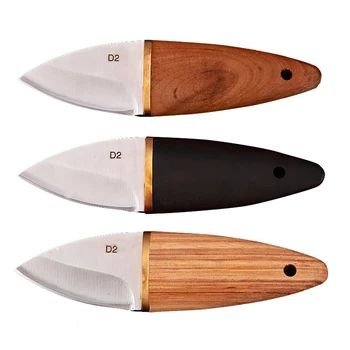 

D2 Steel Mini Outdoor Camping Knife Wooden Handle Knife Survival Portable Olive Small Straight Knife