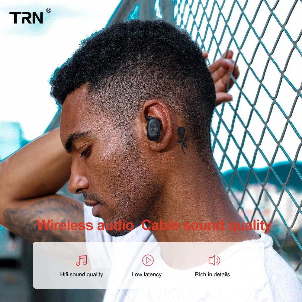 Абсолютно новые TRN T100 Беспроводные Bluetooth 5 0 мини зарядка кабина наушники HIFI