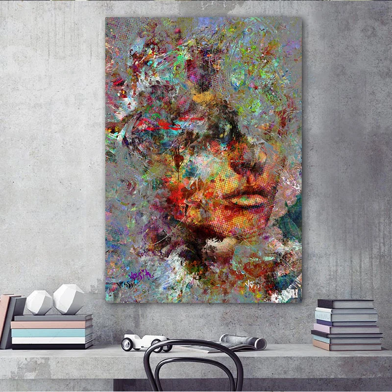 Для женщин абстрактные граффити художественная Настенная роспись Печать на