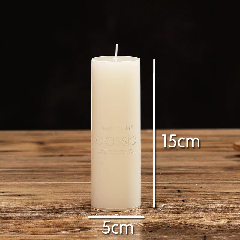 5 x 15 cm Smokefree день рождения романтичная Свеча для свадьбы цвета слоновой кости Классическая цилиндрическая Рождественская свеча ремесло подарок Рождественский подарок - Цвет: 5 x 15 cm