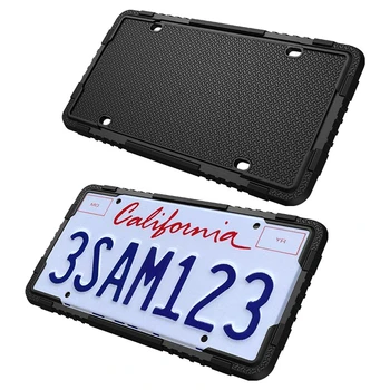 

2 Pcs Silicone Car License Plate Frame Scratch-resistant Rust-proof Auto Cover Silicone Anti-rust And Weatherproof Car License