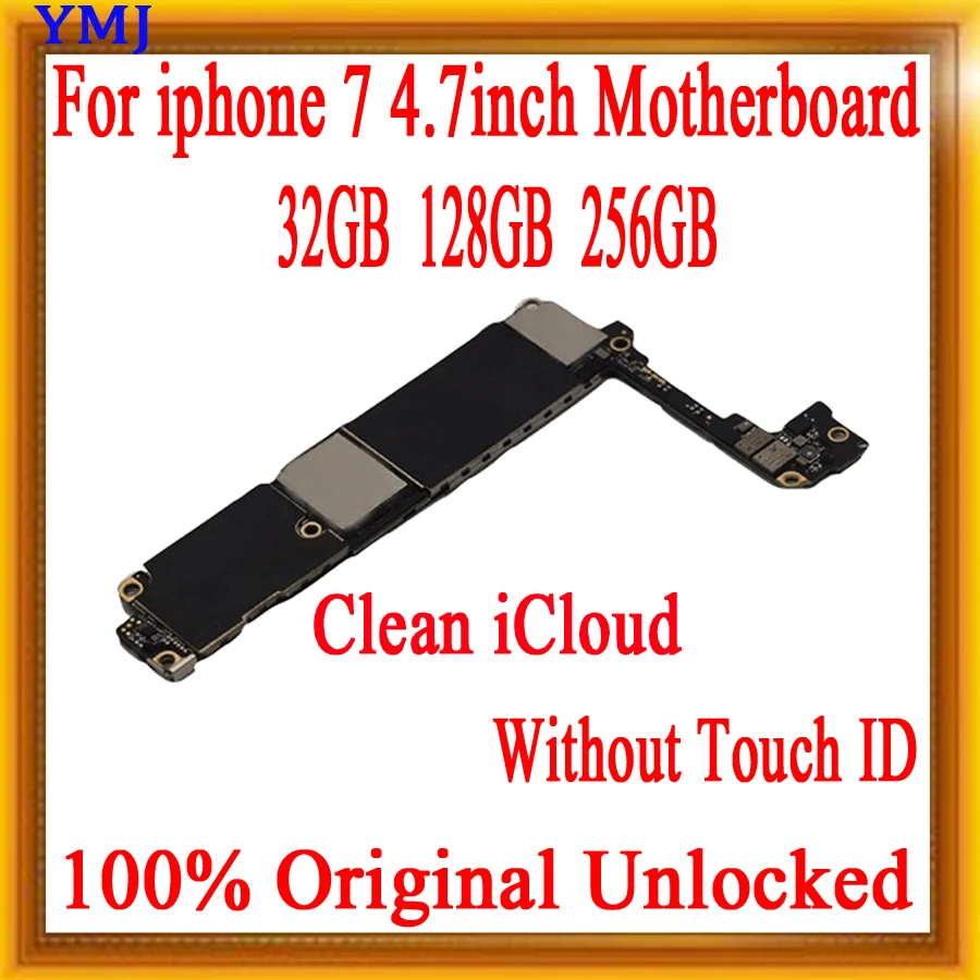Без Touch ID для iphone 7 4,7 дюймов материнская плата, оригинальная разблокированная для iphone 7 печатная плата с Бесплатный iCloud, 32 ГБ 128 ГБ 256 ГБ
