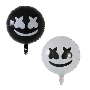 

50pcs 18inch Foil Helium Balloons Cotton Candy Foil Balloon DJ Music Mask Balloon Air Globos Supplies New Year Party Decoration