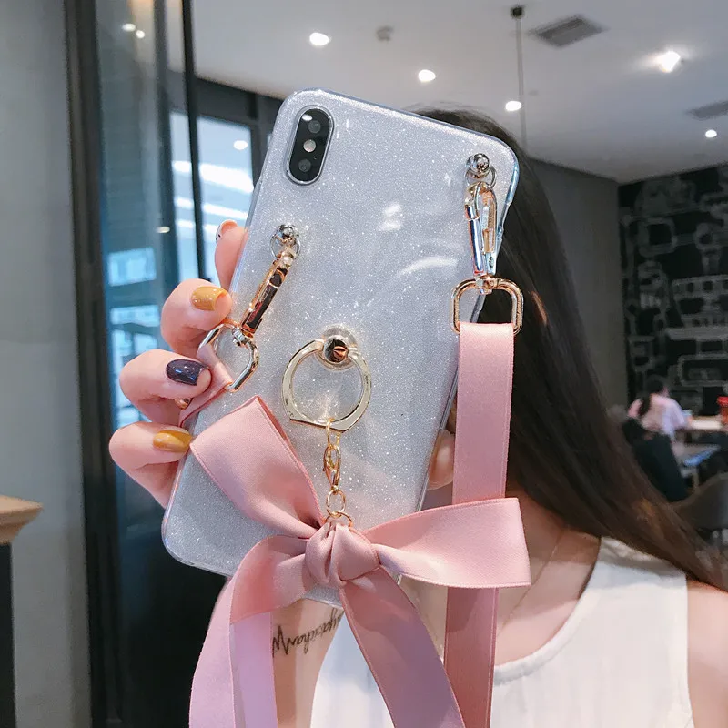 Блестящий чехол на запястье для Samsung Galaxy A90 A80 A70 A60 A50 A40 A30 A20 A10 A8S A6S A40S Note 10 Pro 9 8 5 M30 M20