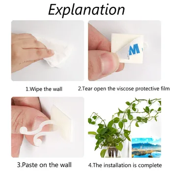 

5pcs Wall Climbing Fixer Green Plant Fixer Vine Green Vine Climbing Wall Fixer Paste Vegetable Plant No Trace Hook Organize Vine