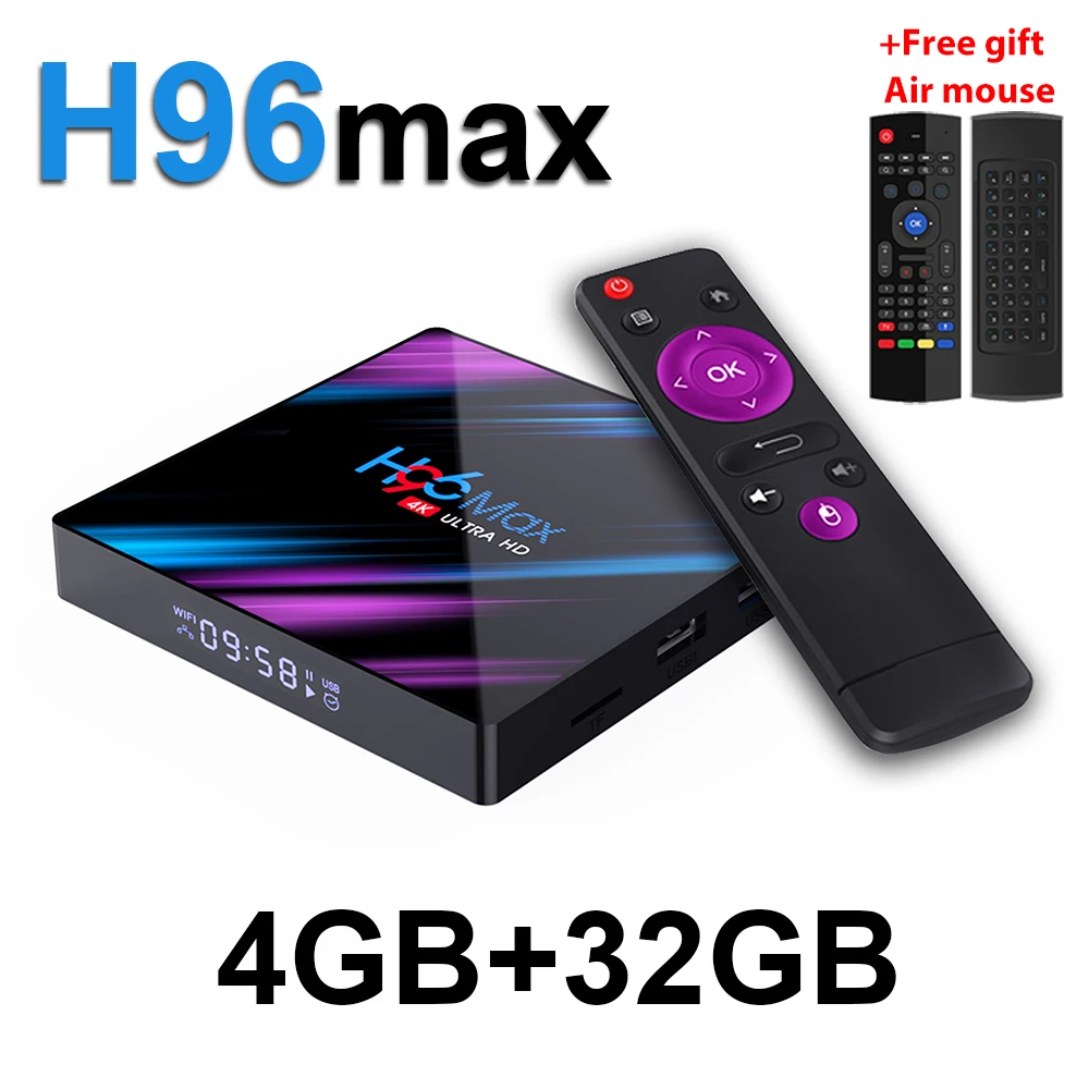 H96 MAX RK3318 Smart tv Box Android 9,0 4 ГБ 32 ГБ 64 Гб медиаплеер 4K Google Voice Assistant Netflix Youtube H96MAX 2GB16GB - Цвет: 4GB32GBAIR