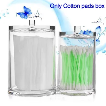 

Clear Round Cotton Pads Holder Acrylic Home Cosmetic Transparent Hotel Box Jar Double Containers Storage Swab Makeup Organizer