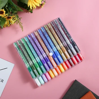 

28 colors Acrylic Marker Pen Body Painting 3mm Colorful Liquid-Ink Marker Pens For Ceramic Wood Fabric Children's Art Supply