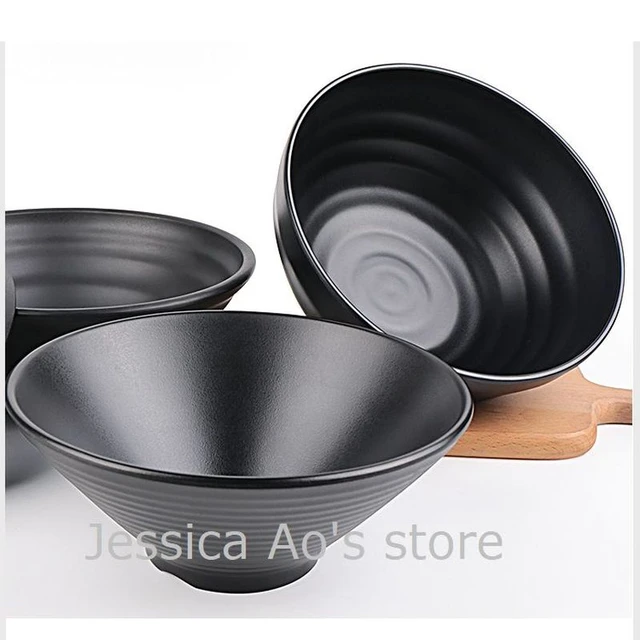 11-19cm Black Large Noodles Bowl Kitchen Salad Bowl Plastic Mixing Bowl Set  Melamine Dinnerware Thick Big Soup Bowl - Bowls - AliExpress