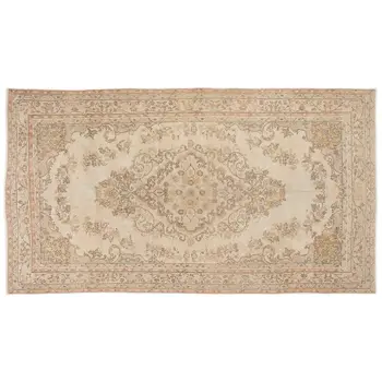 

Handmade Beige Vintage English English Area Rug 195x341 Cm-6'5''X11'2''