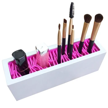 

Holder Cosmetic Case Large Capacity Brush Lipstick Practical Makeup Organizer Desktop Display Silicone Storage Drawer Insert