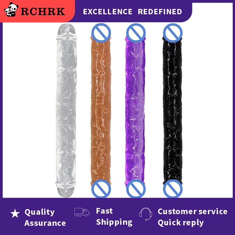2021New Super Thick Simulation Double-Headed Penis Long Jelly Realistic Dildo Flexible Big Female Masturbation lesbian Toy | Красота и