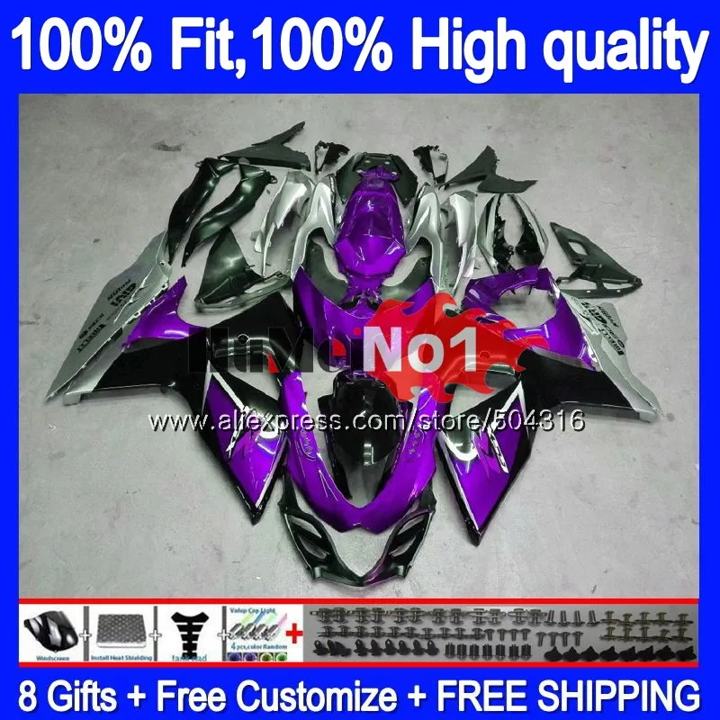 Инъекции для SUZUKI K9 GSXR1000 GSXR 1000 с фиолетовым топом и 23MC. 141 GSXR-1000 2009 2010 09, 10, 11, 14, 15, 16 лет обтекатель oem - Цвет: No. 1