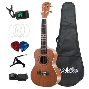 

SEWS-Concert Ukulele Kits 23 Inch 4 Strings Hawaiian Mini Guitar with Bag Tuner Capo Strap Stings Picks Musical Instrument