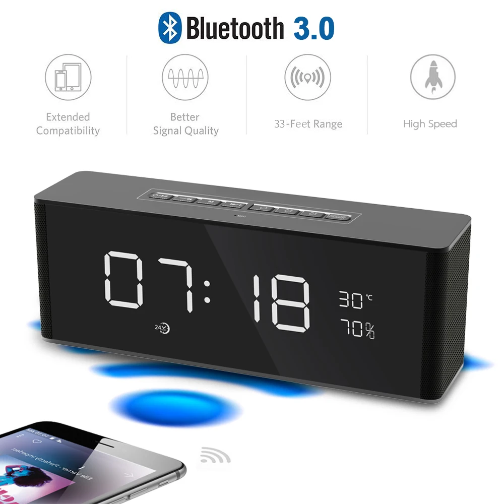 Bluetooth динамик беспроводной стерео громкий динамик с ЖК-дисплеем 8 часов время игры многофункциональный спикер для смартфона, ПК