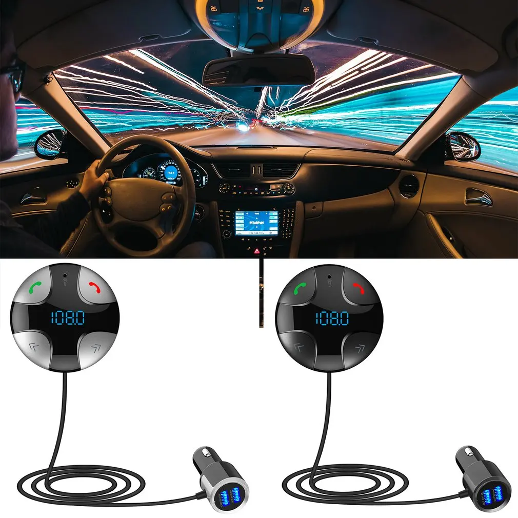 Автомобильный линейный аудио вход двойной Usb автомобильный комплект Lcd Sd магнит проводной громкой связи Автомобильный fm-передатчик Mp3 fm-плеер