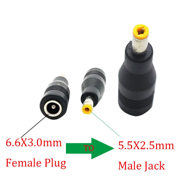 Conector de Tomada de Alimentação cc Conector dc 5.5*2.5 mm Macho para 6.3*3.0 mm Fêmea Adaptador de Conversor dc 5.5*2.5 a 6.3×3.0 mm para Laptop com 10 Peças