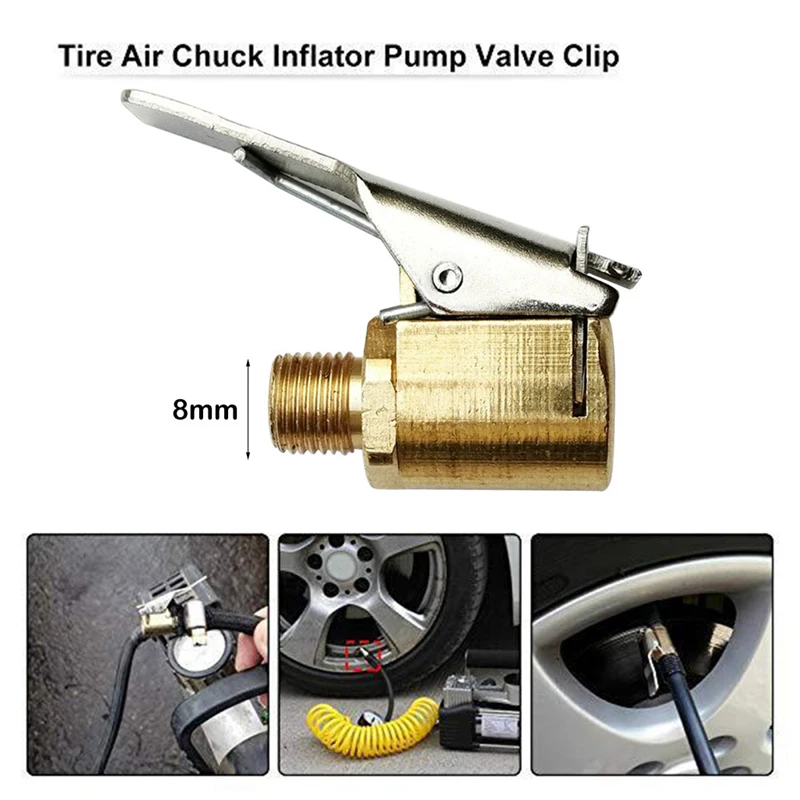 8MM Inflator Pump Pure Copper Nozzle Clamp Mouth Quick Coupling Pinch Adapter Converter Rust Protection Car Interior Accessories 8MM Inflator Pump Pure Copper Nozzle Clamp Mouth Quick Coupling Pinch Adapter Converter Rust Protection Car Interior Accessories