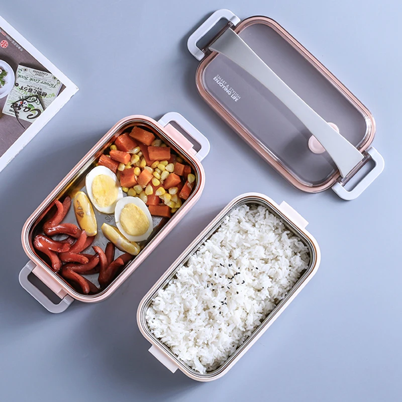 Нержавеющая сталь тепловой Ланч-бокс Портативный Bento box экологически чистый контейнер для хранения еды для пикника школы офисного работника