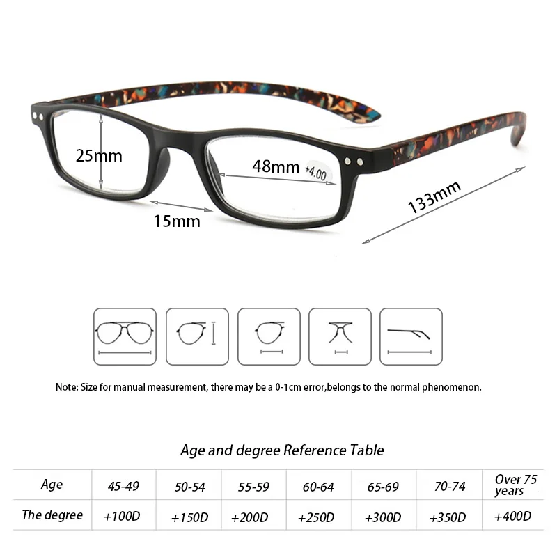 RBENN по 3 предмета в комплекте небольшие очки для чтения Для женщин женские очки при дальнозоркости с диоптриями+ 0,75 1,25 1,75 2,75 3,75 4,0