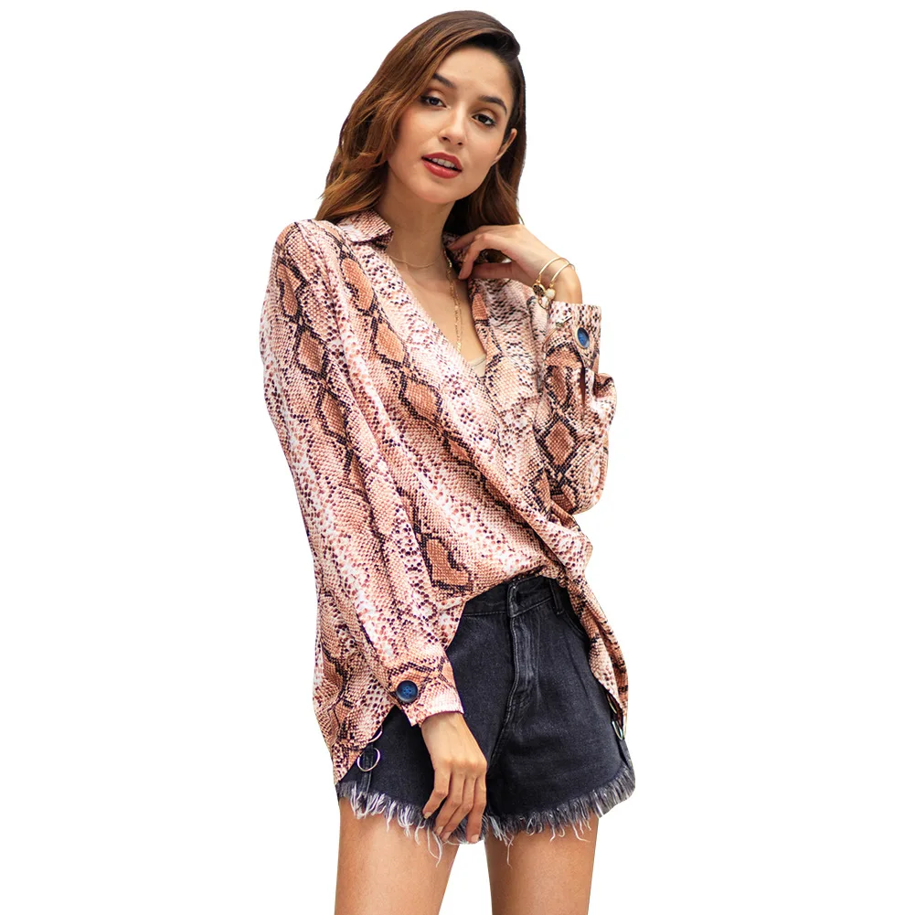 

Blockbuster New V-collar Long-sleeve Blouse in Spring and Summer of 2019