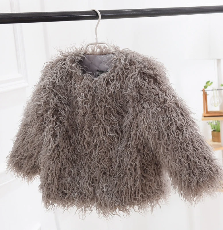 Autumn Kids Fur Jackets for Girls Parkas Waterfall Baby Girls Faux Fur Coat Princess Girl Fur Coat Children Outerwear 2-10Y