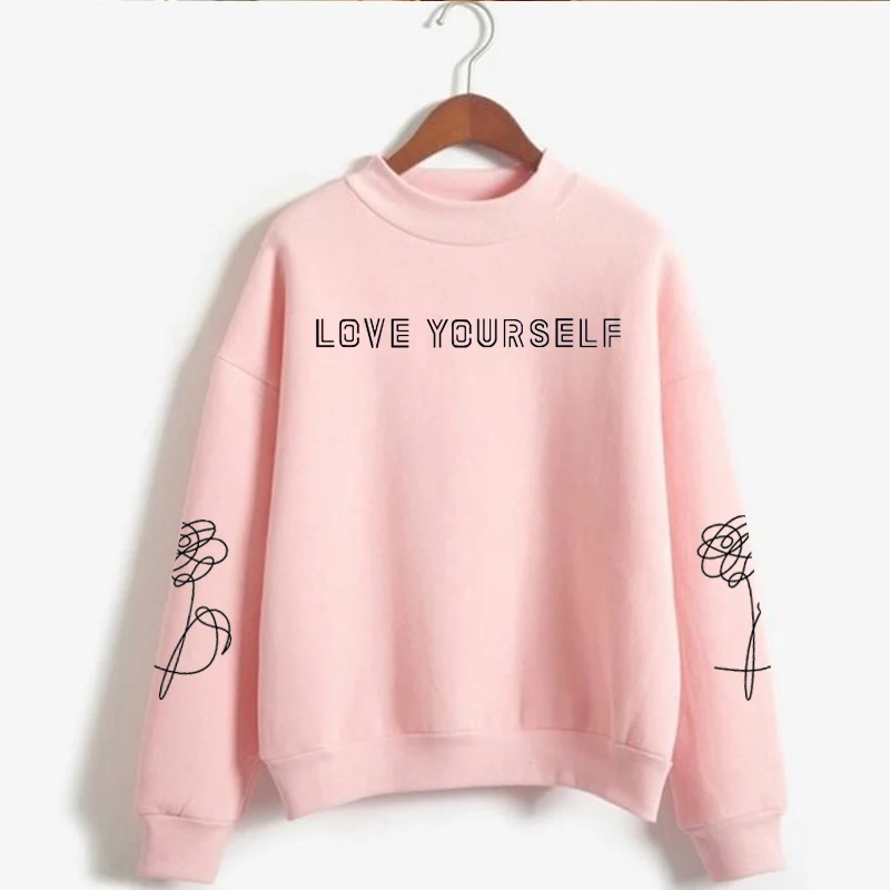 

Bangtan boys outwear Hip-Hop hoodies Women and men Turtleneck kpop Clothes Love Yourself kpop Capless hoodie Sweatshirts 2019