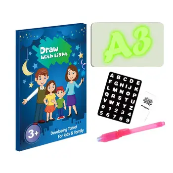 

3PCS Fluorescent Pen Letters Template Educational Learning Toy Doodle Sketch Drawing Writing Board