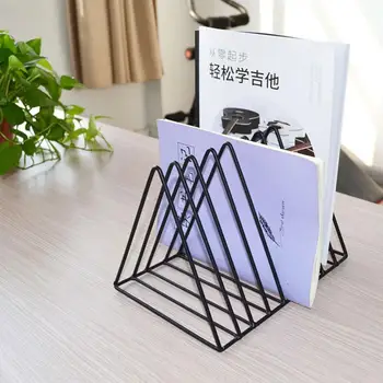 

Triangle File Organizer Wire Collection 9 Section Desktop Magazine Storage Bookshelf Holder Organizer Home Iron Rack For Of L0Z3