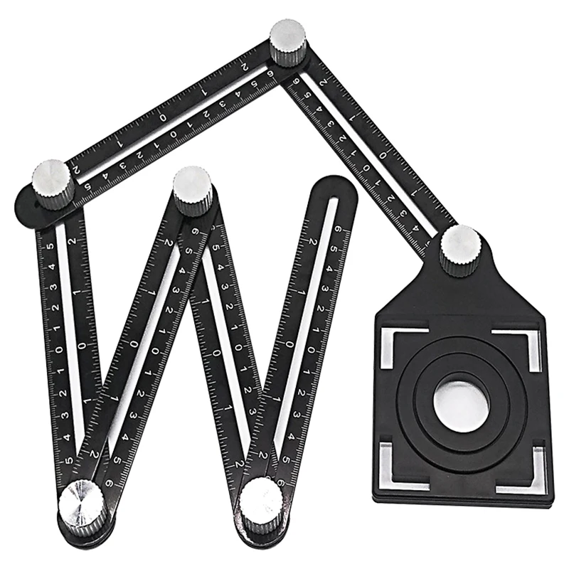 

Universal Opening Tile Hole Locator Tool Multi Angle Measuring Ruler Mud Tile Glass Fixed Punch Universal Angular Slides Fold